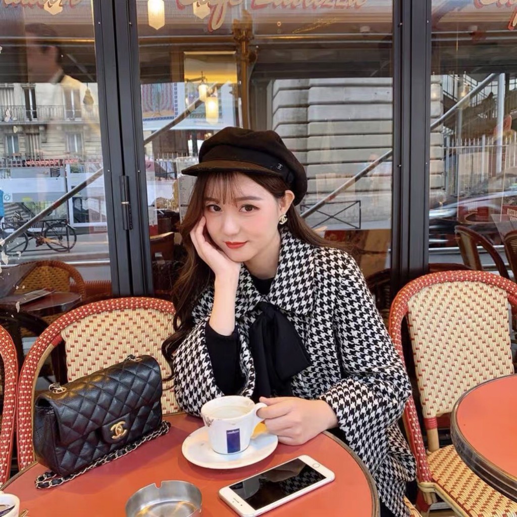 [Ảnh thật/Video] Áo khoác dạ kẻ ziczac đen trắng thắt nơ dáng rộng ulzzang - Áo dạ kẻ caro nhỏ kèm nơ siêu xinh | BigBuy360 - bigbuy360.vn