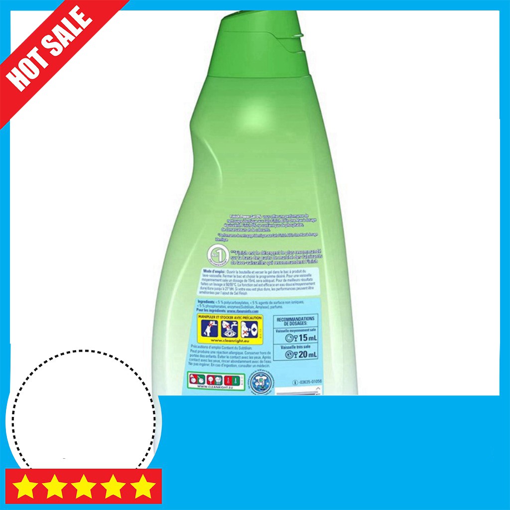 Gel rửa bát Finish Eco 0% 900ml - Nhập khẩu EU