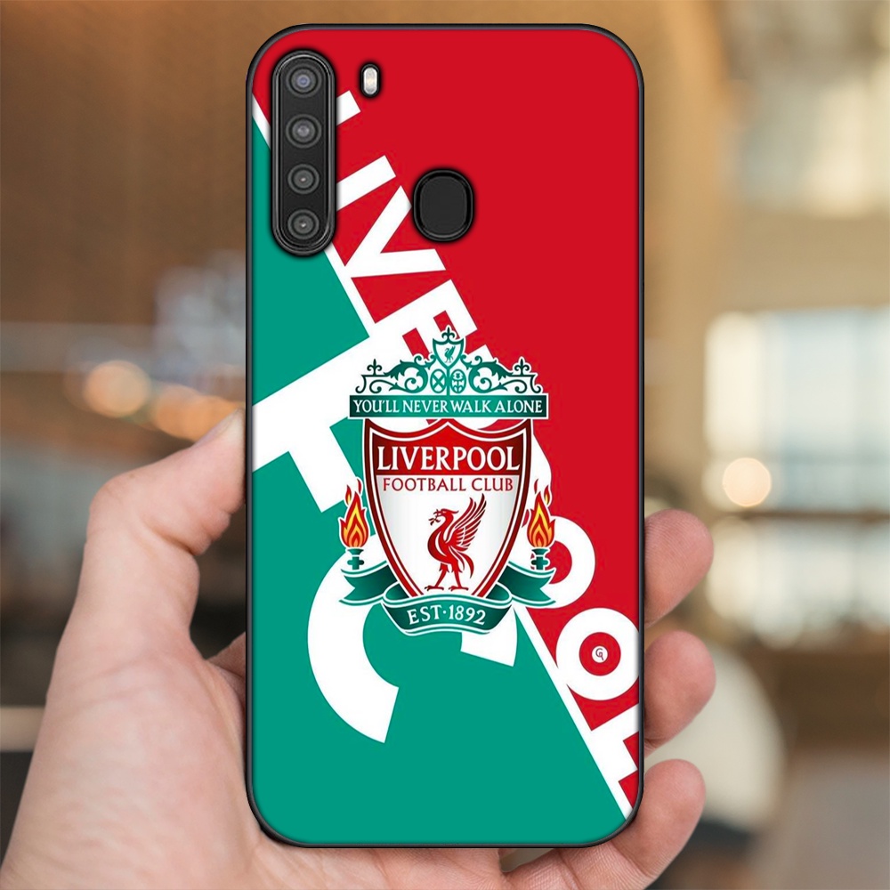 Ốp lưng Samsung A21 viền đen in hình Liverpool FC