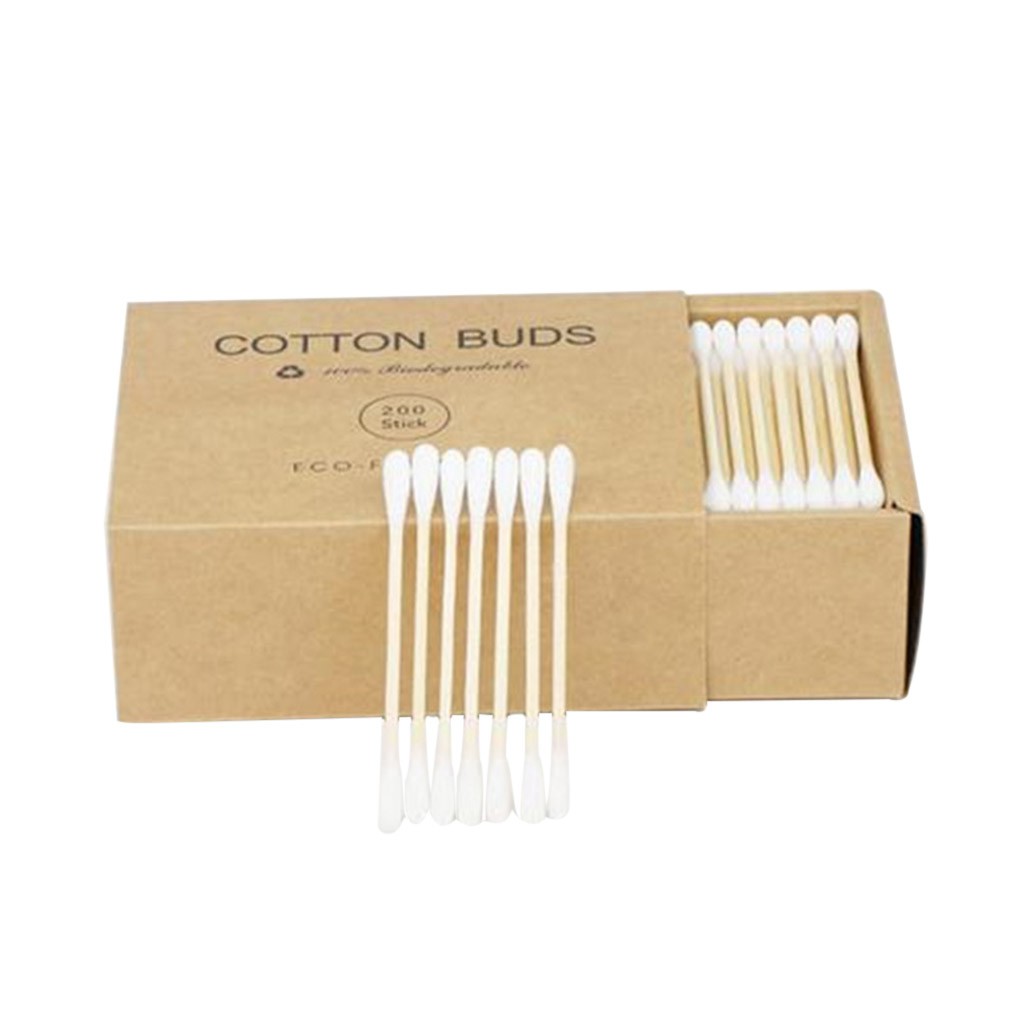 [Hàng mới về] Hộp 200 tăm bông trang điểm tiện lợi