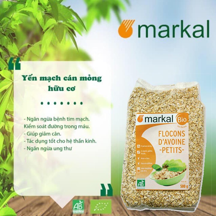 Yến Mạch Cán Mỏng Hữu Cơ Markal 500g (Date 9/2022) - Nhà Mỡ Mỡ