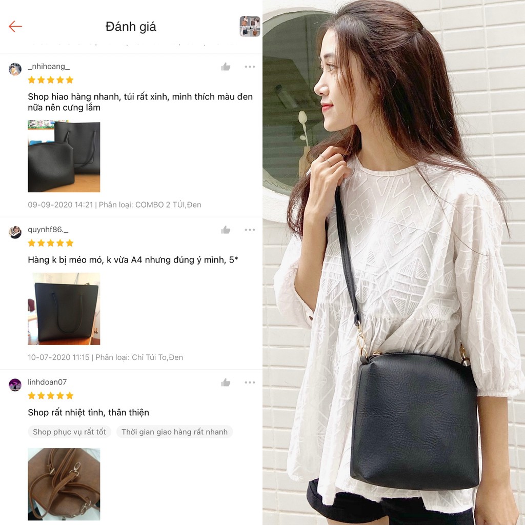 Túi xách nữ tote da thời trang mềm đẹp kèm túi nhỏ xinh LUCI Limi Bags