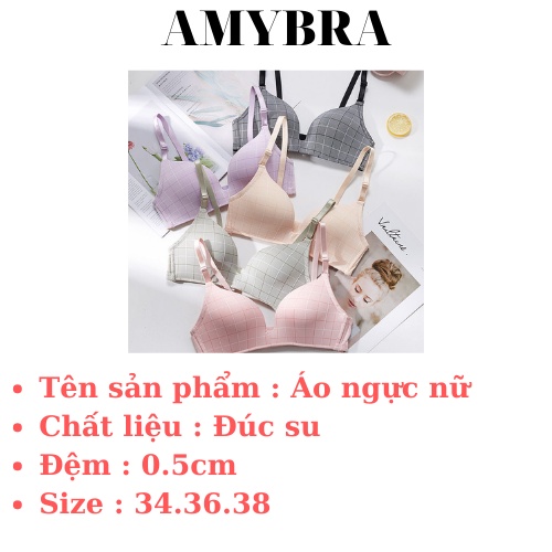 Áo Ngực Kẻ Caro Đệm Mỏng - Áo Lót Nữ Không Gọng Trẻ Trung AMYBRA A125