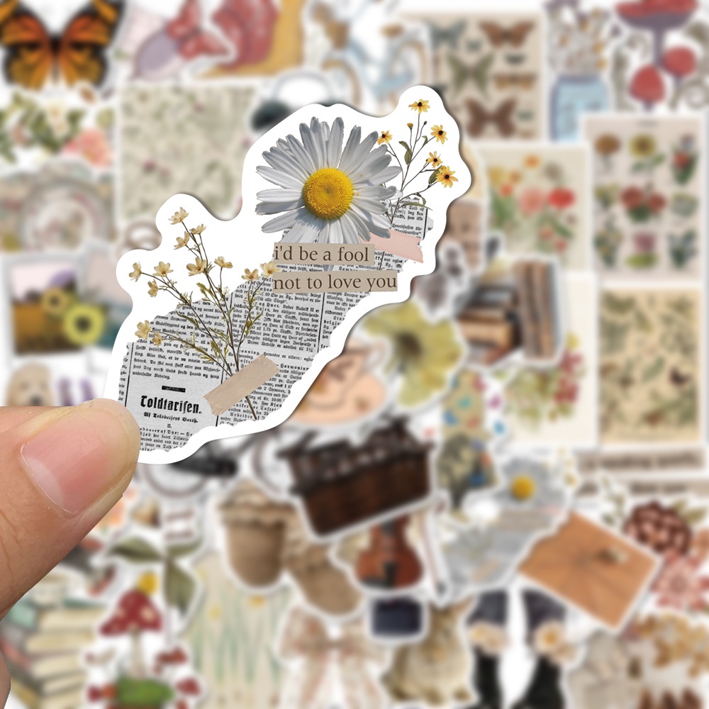 Set 50 miếng dán trang trí laptop chống thấm nước họa tiết dễ thương