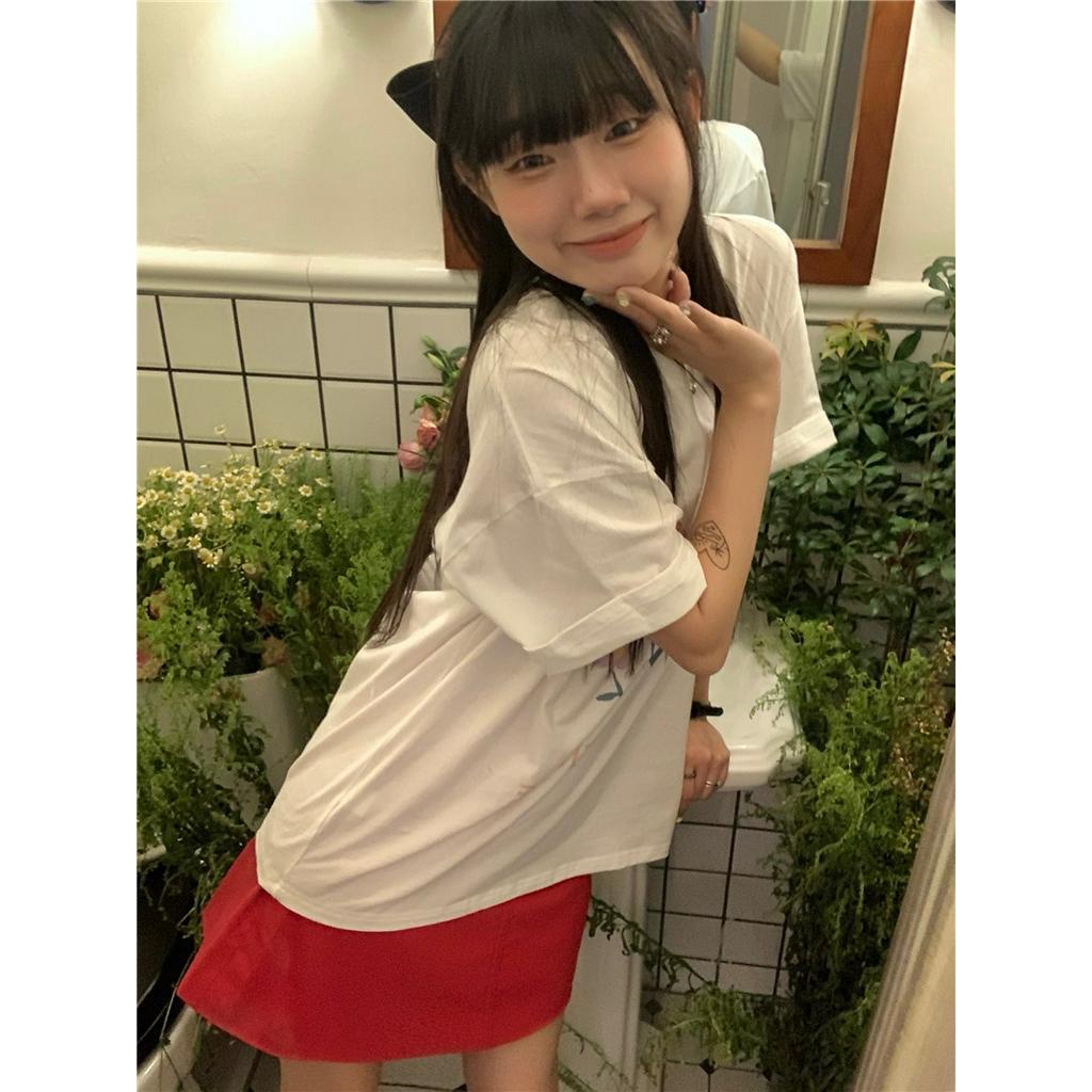 Áo Thun Cotton Nguyên Chất In Hoa Ngắn Tay Thời Trang Cá Tính 53552