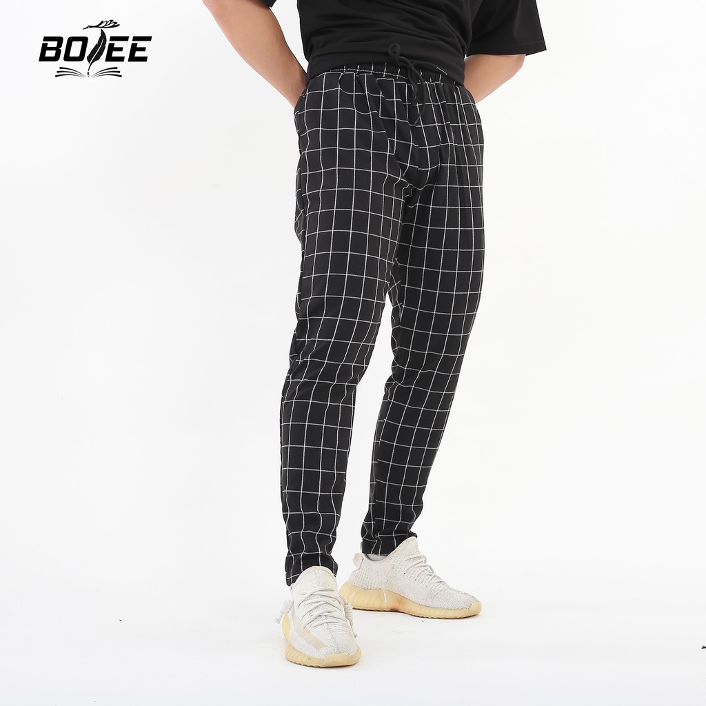 Quần Pant kẻ sọc V2 màu đen BOTEE unisex nam nữ ống suông | BigBuy360 - bigbuy360.vn