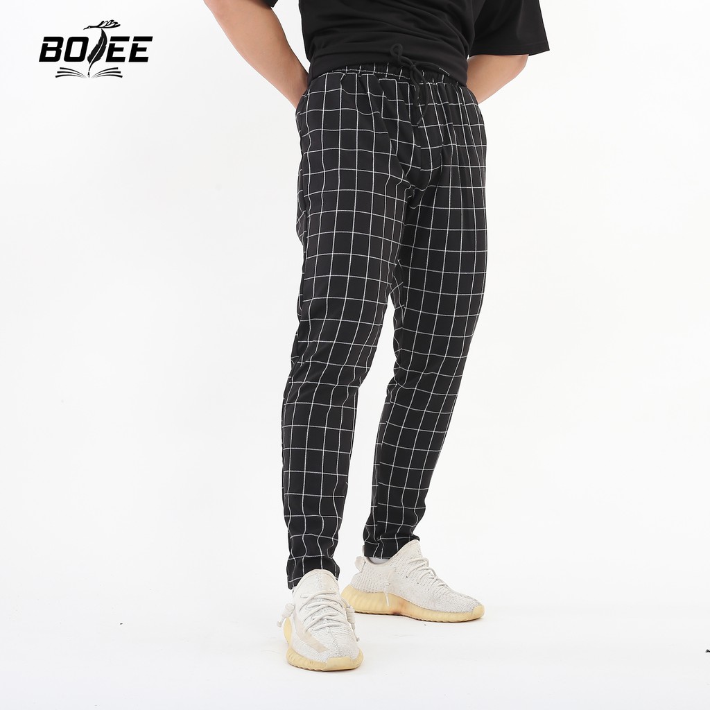 Quần Pant kẻ sọc V2 màu đen BOTEE unisex nam nữ ống suông