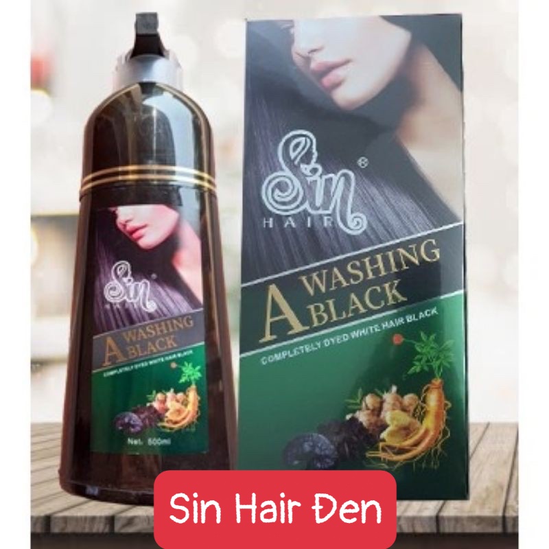 Gội Phủ Bạc Thảo Dược Nhật Bản SIN HAIR CHAI 500ML GỘI ĐEN TÓC CHO NGƯỜI LỚN TUỔI