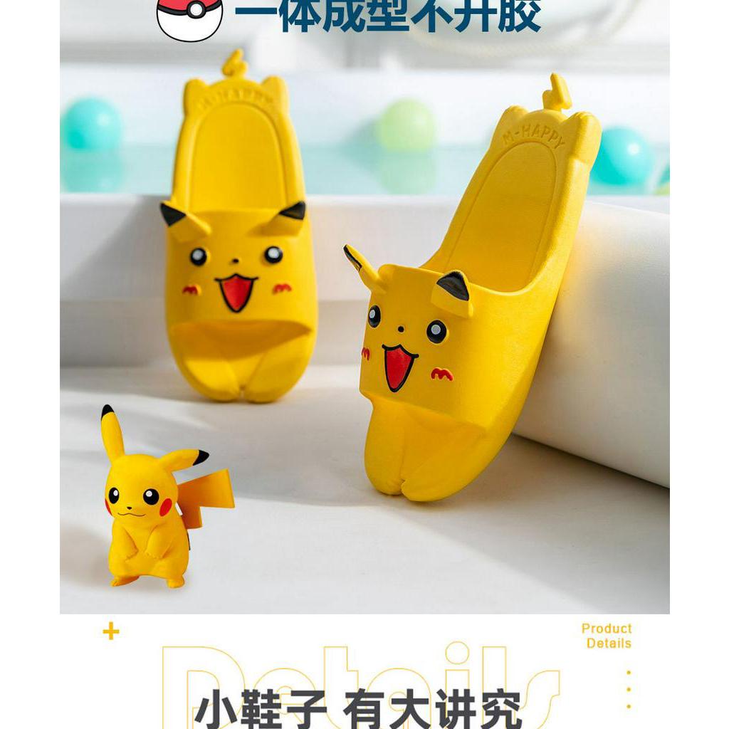 Đôi dép mang trong nhà tắm đế mềm họa tiết Pikachu chống trượt cho bé trai và bé gái/ bạn nữ