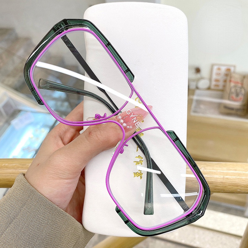 Kính Mát Chống Ánh Sáng Xanh Họa Tiết Chữ Thời Trang Dành Cho Nữ