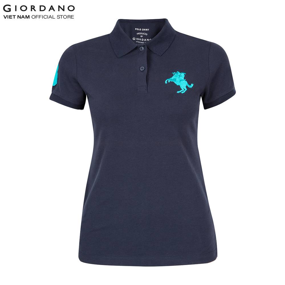 Áo Thun Nữ Giordano Polo Màu Xanh Đen 0531621026