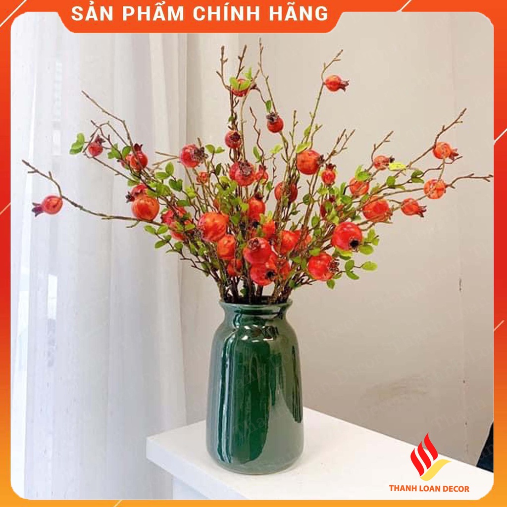 Lọ hoa gốm sứ Bát Tràng men xanh ngọc cao 27 cm - Bình gốm decor trang trí nhà đẹp