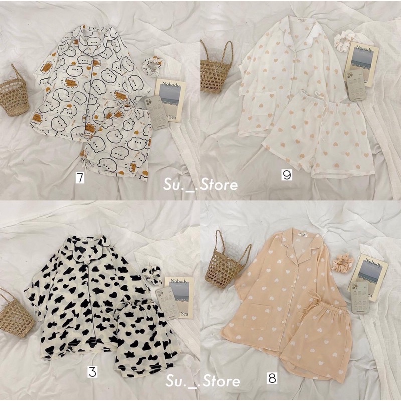 Sét pijama form rộng chất mát nhiều hình, đồ ngủ (Ảnh thật) | BigBuy360 - bigbuy360.vn