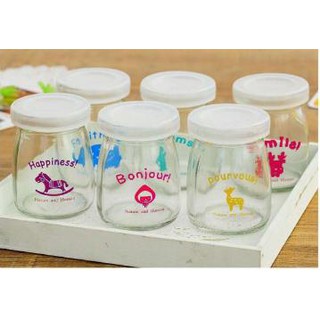 Bộ 12 Hũ thủy tinh làm sữa chua có nắp 100ml