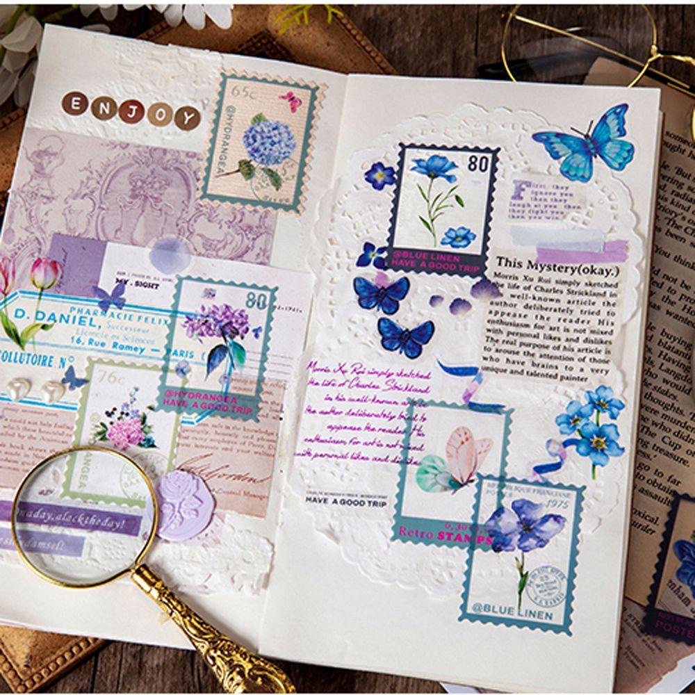 Sticker Trong Suốt Tự Dính Hình Hoa Trang Trí Sổ Tay Nhật Ký DIY