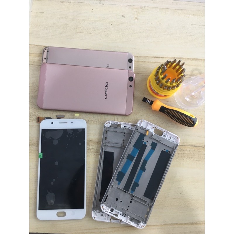 COMBO VỎ SƯỜN + MÀN HÌNH OPPO F1S ( TẶNG KÈM BỘ VÍT)