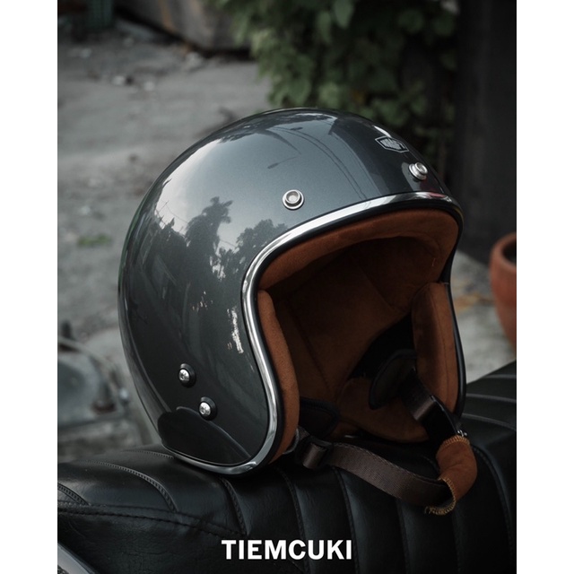 Nón bảo hiểm Kraft Helmet - Ciment Bóng - Vintage Motocycle