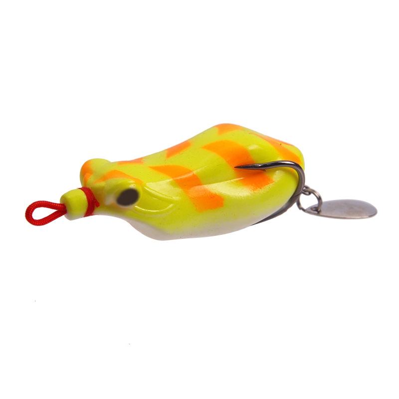 5Colors 6.5cm/12g Modified Sequined Frog Soft Bait Wobblers Topwater Anti-corrosion Swimbait 3D Eye Soft Frog Skin Double Hook Bionic Bait Sea Fishing Lure Outdoor Fishing Gear