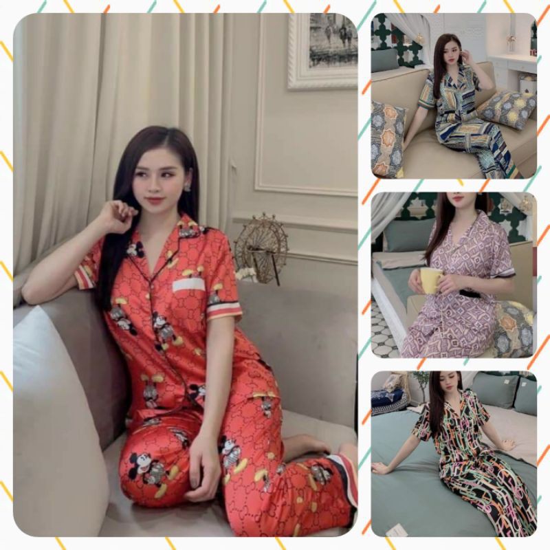 ĐỒ BỘ NỮ PIJAMA LỤA, QUẢNG CHÂU LOẠI I_ CHUẨN CHẤT CHUẨN FORM _FREESIZE<64KG_SIÊU ĐỈNH | BigBuy360 - bigbuy360.vn