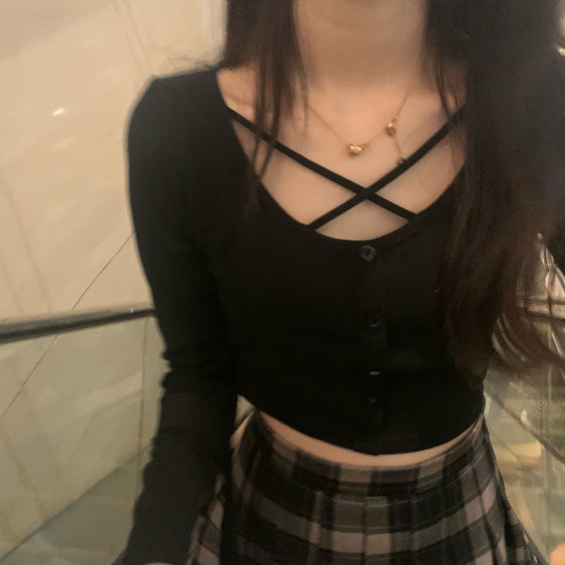 Áo Thun Tay Dài Dáng Ôm Phong Cách Hàn Quốc Thời Trang Mùa Thu Mới 2022 Dành Cho Bạn Nữ