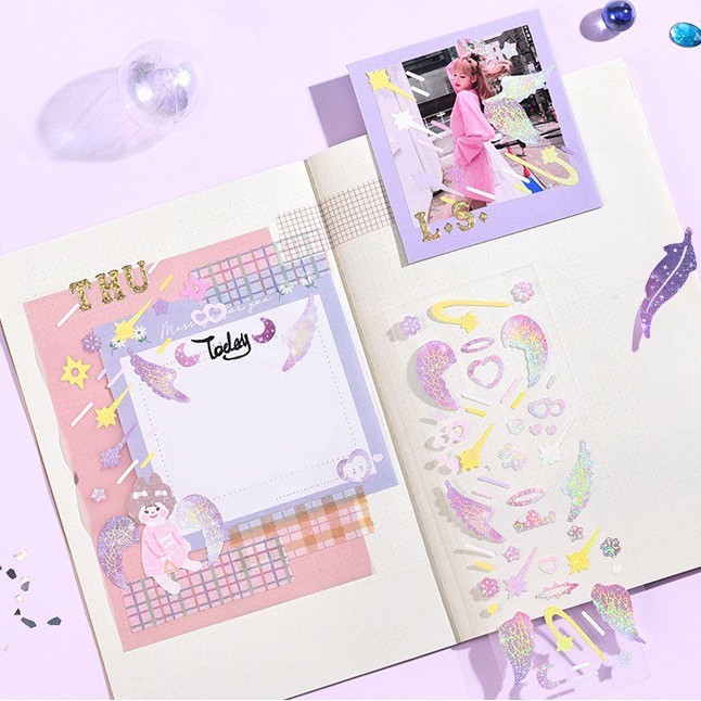 Sticker họa tiết lấp lánh rực rỡ (SN12)