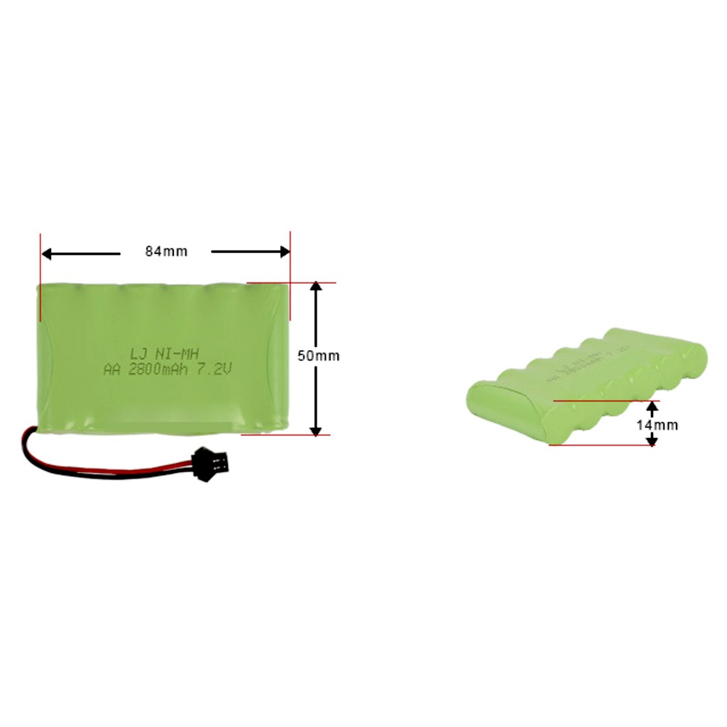 Bộ Pin+Sạc 7.2V 2800mAh Ni-Mh dùng cho xe điều khiển