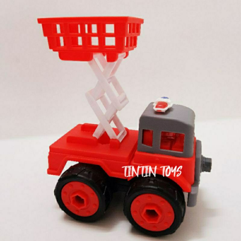 [HÀNG XIN - TO - ĐẸP- THÁO LẮP] Túi đồ chơi 4 xe công trình cho bé tập tháo lắp
