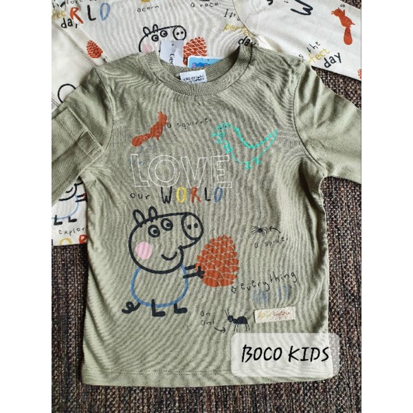 Set 2 áo thun dài tay Peppa Pig cho bé trai hãng George UK