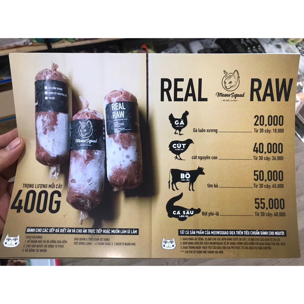 Real Raw Cat Food 400g - Thực Phẩm Tươi Dành Cho Mèo