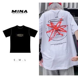 (ẢNH THẬT) Áo thun/phông cộc tay unisex Mina studio HT400 chất liệu cotton thấm hút mồ hôi phong cách trẻ trung