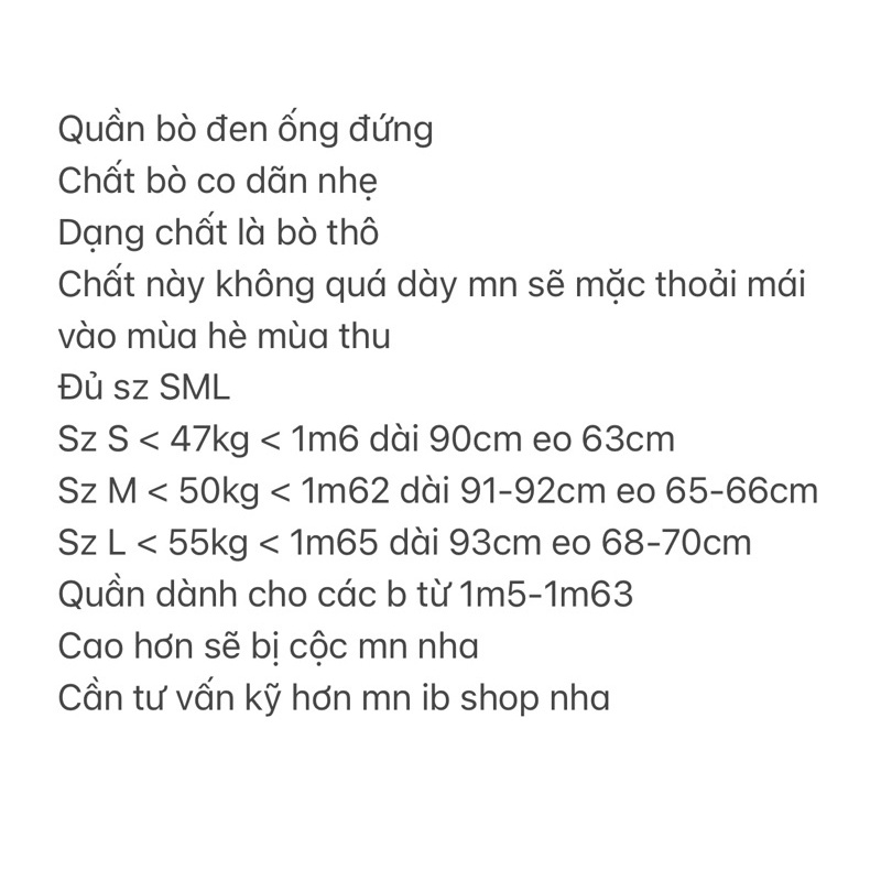 Quần Bò Đen Trơn Quần jean Ống Đứng Không May Gấu 2459