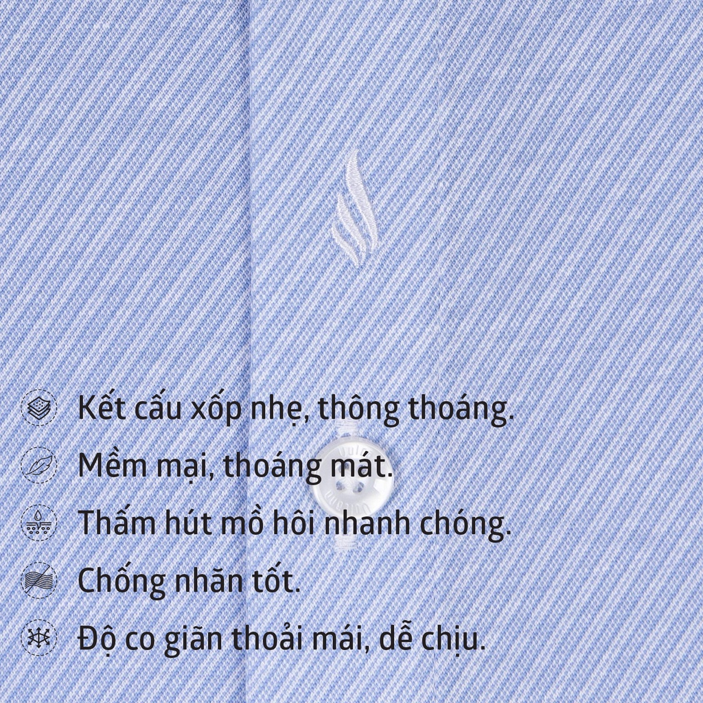 Áo sơ mi thun nam ngắn tay dáng Slim 100% Cotton cao cấp 1032 - Vulcano