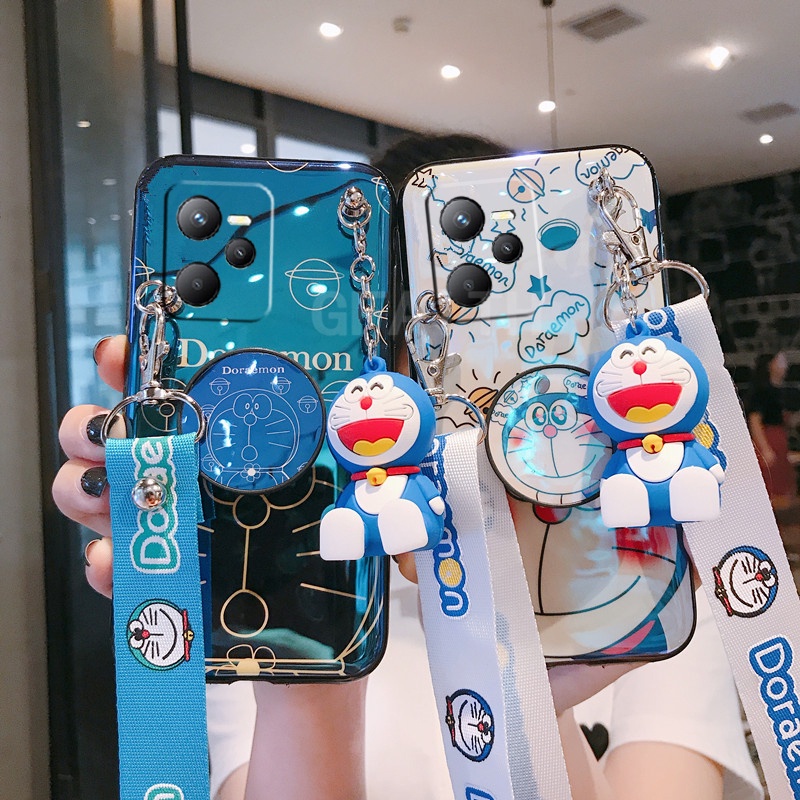 Ốp Điện Thoại Dẻo Họa Tiết Doremon Kèm Dây Đeo & Búp Bê Cho realme c35 9i realme9 pro + 9pro narzo 50a prime narzo50 9proplus 2022