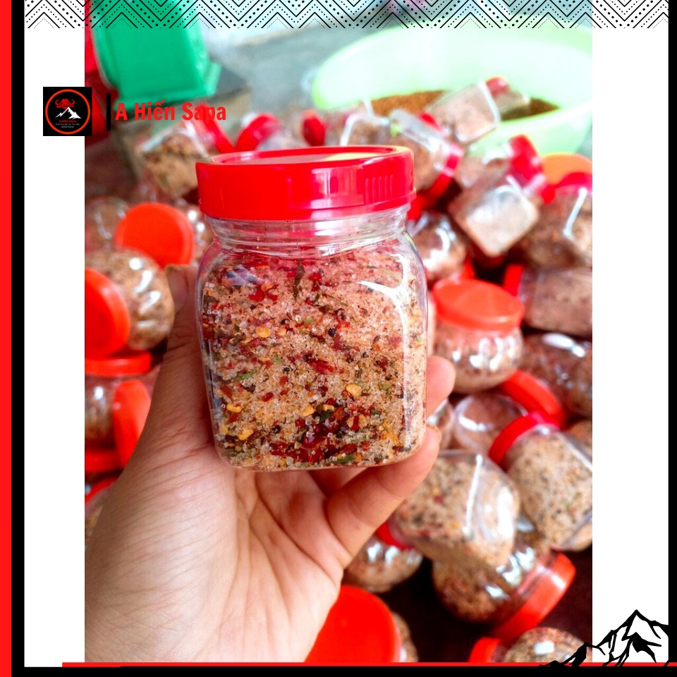 Chẳm chéo khô Tây Bắc lọ 250gr, gia vị chấm đặc biệt, thêm chanh và ớt tươi chấm gì cũng ngon.