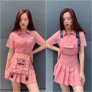 Yếm 2IN1 mặc được 2 kiểu Natthy Style (hồng)