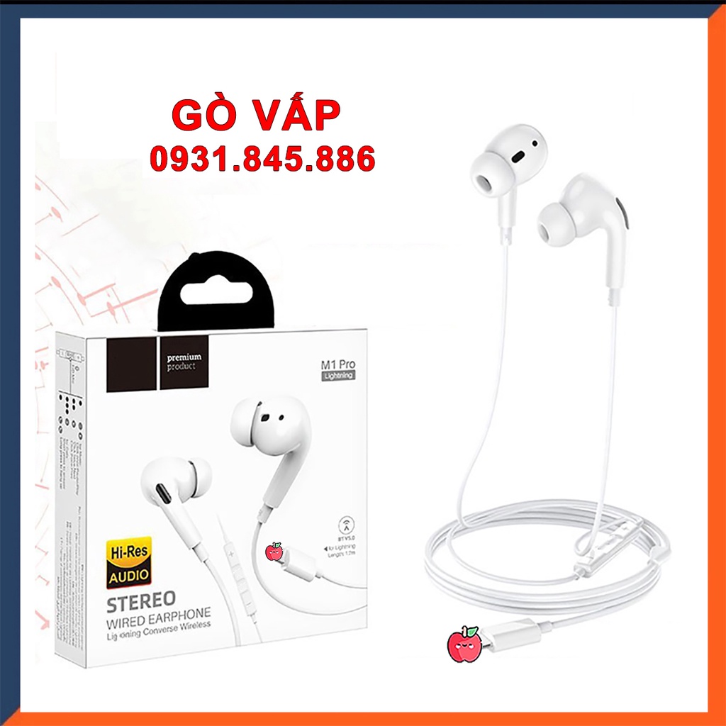 Tai Nghe IP 12 13 Promax Âm Thanh Hay Hoco M1 Pro Chính Hãng Dây Lighting cho điện thoại IP 6 6s 7 8 Plus X XR XsMax 11