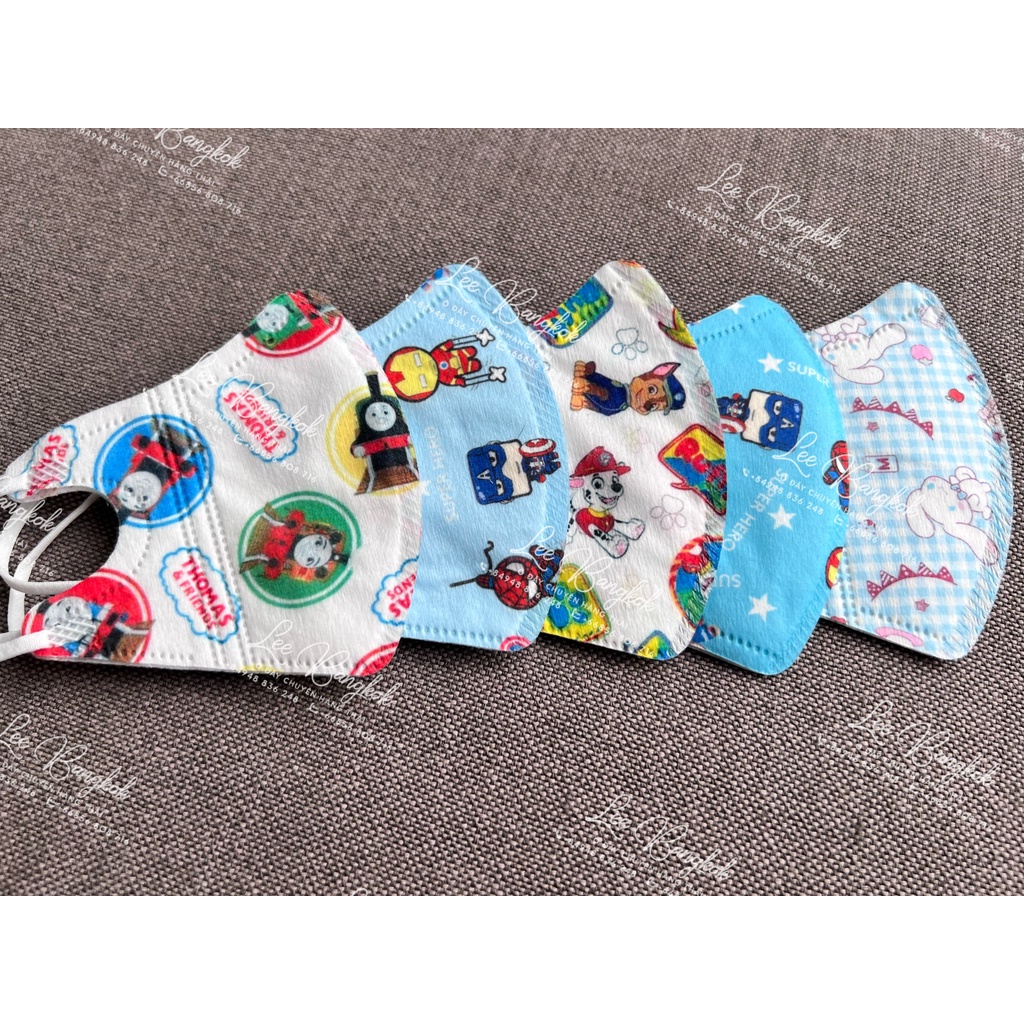 Set Mix 5 Cái Không Chọn Mẫu  Khẩu Trang Hello Kitty, Mikey Mouse, Siêu Nhân, Chó Cứu Hộ - Wincy Mart Shop