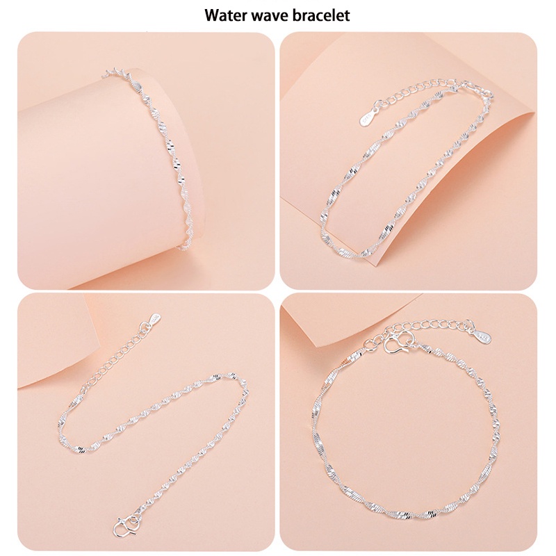 Three Silversmith Bracelets Wholesale Net Red Jewelry Silver Plated Hand Jewelry Round Beads Love Clover Antler Creative Jewelry