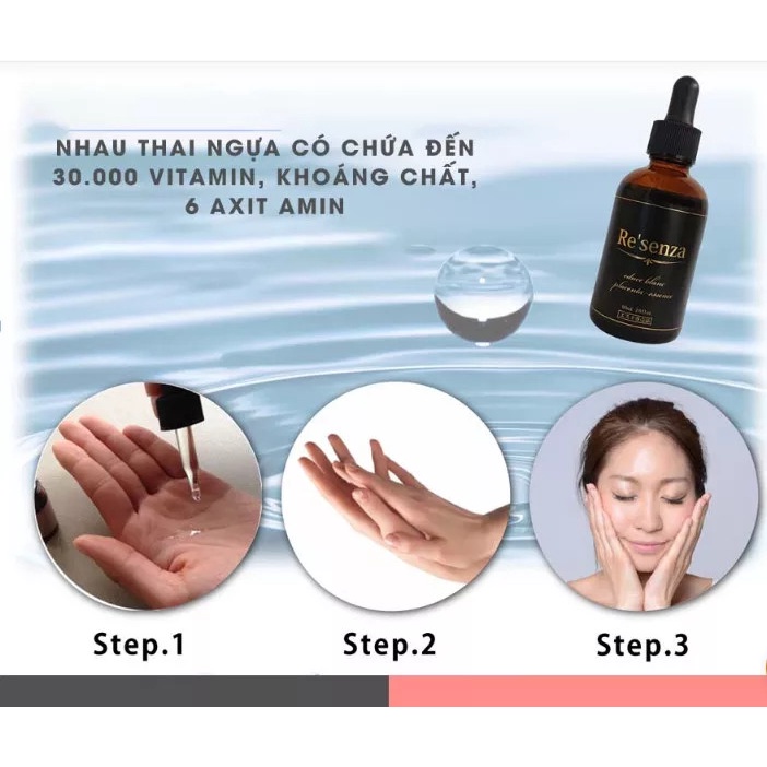 Serum Nhau Thai Ngựa Re’senza Nhật Bản 60ml Giúp Chống Lão Hoá, Trắng Da, Mờ Sạm Nám, Xoá Nhăn Và Nâng cơ