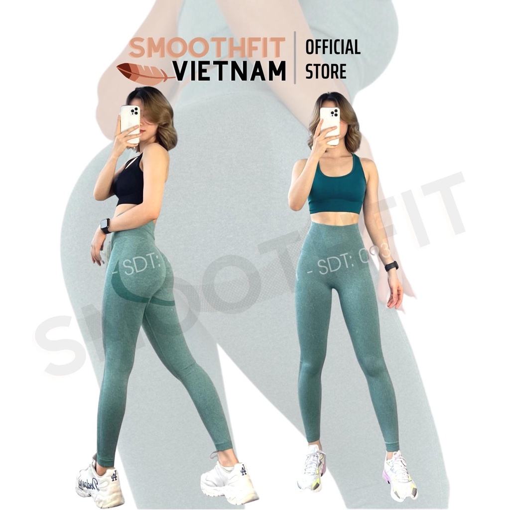 Bộ Tập Gym Yoga, Quần Chun Mông + Áo Bra SmoothFitVN - Tạo Hình Cắt Mông, Áo Có mút Ngực - Hàng Cao Cấp .