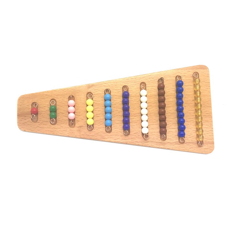 Bộ cườm từ 1-10 kèm khay bậc thang gỗ - Giáo cụ Montessori