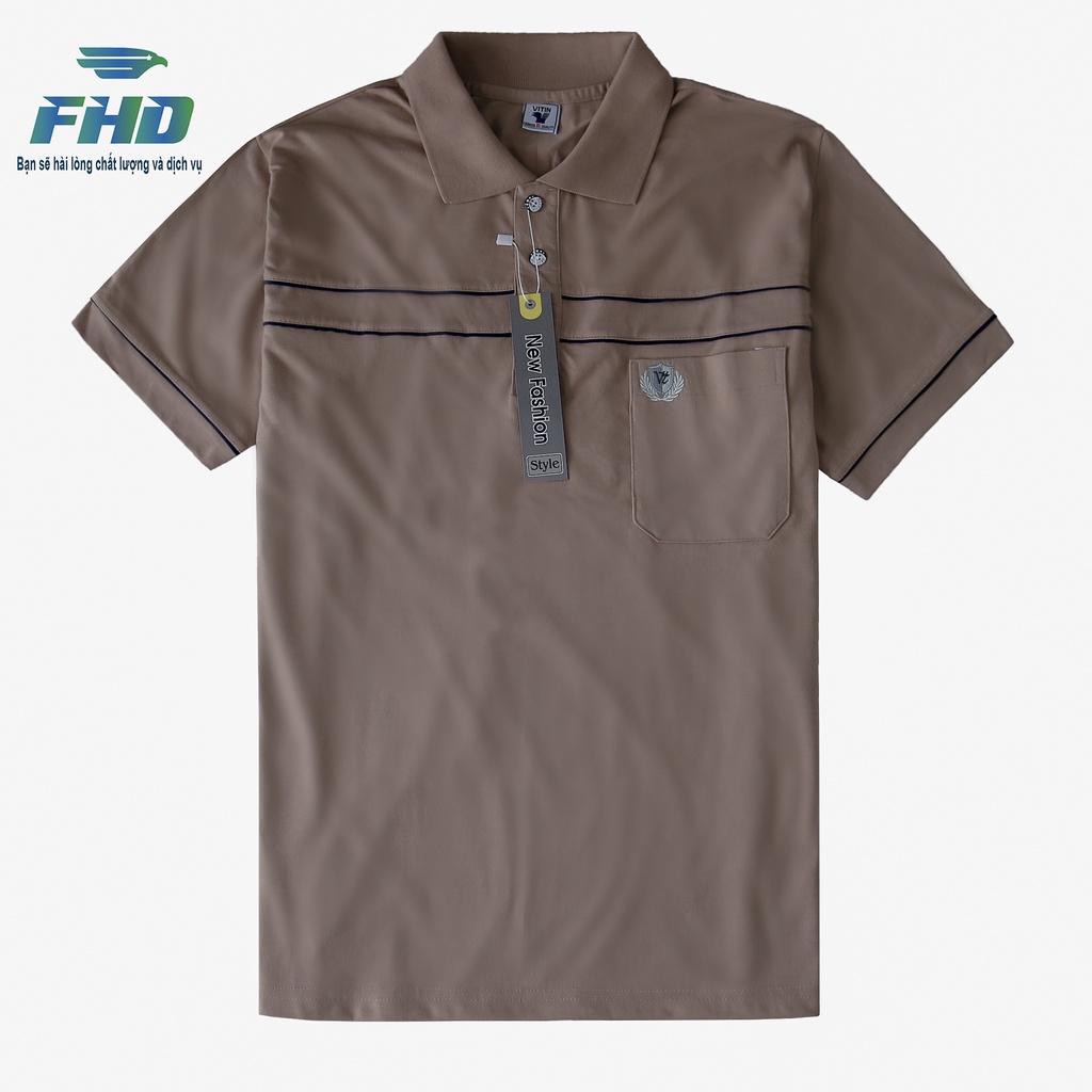 Áo thun nam trung niên cotton có cổ ngắn tay nam form trung niên chất vải dày dặn thấm hút mồ hôi nhiều màu FHDA001