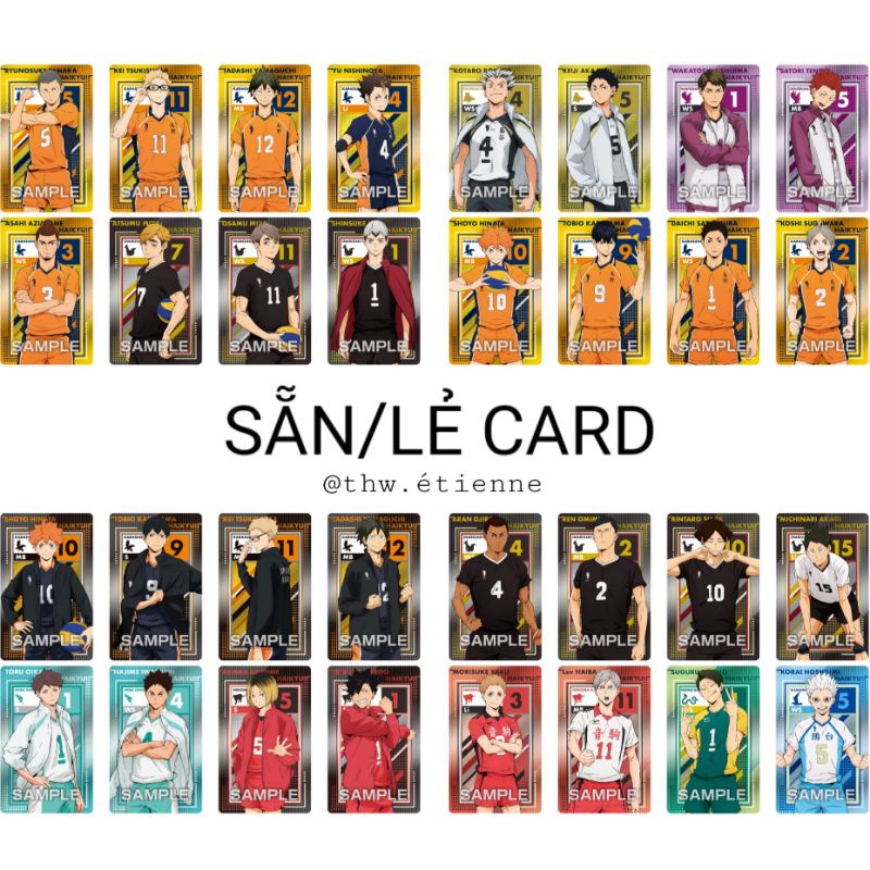 (SẴN/LẺ) Thẻ metallic HAIKYUU!! HQ chính hãng (tổng hợp)