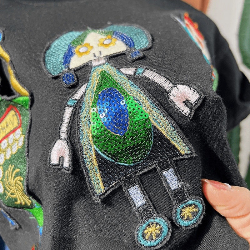 Áo Thun Cotton Trơn Tay Ngắn In Chữ Thoải Mái Thời Trang Mùa Hè Cho Bé Trai Và Gái