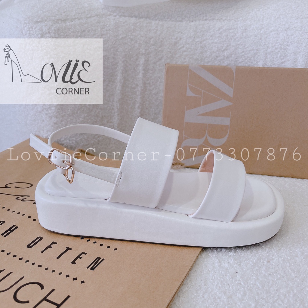 GIÀY NỮ LOVIIECORNER - SANDAL BÁNH MÌ ĐẾ ĐỘN - SANDAL 2 QUAI NGANG ĐẾ BẰNG HỌC SINH S220515