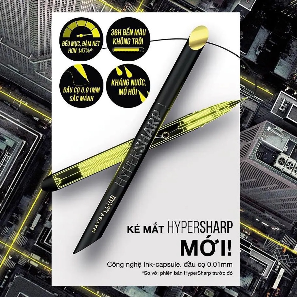 Bút Kẻ Mắt Nước Maybelline Hyper Sharp Liner Extreme #BK1 Ultra Black