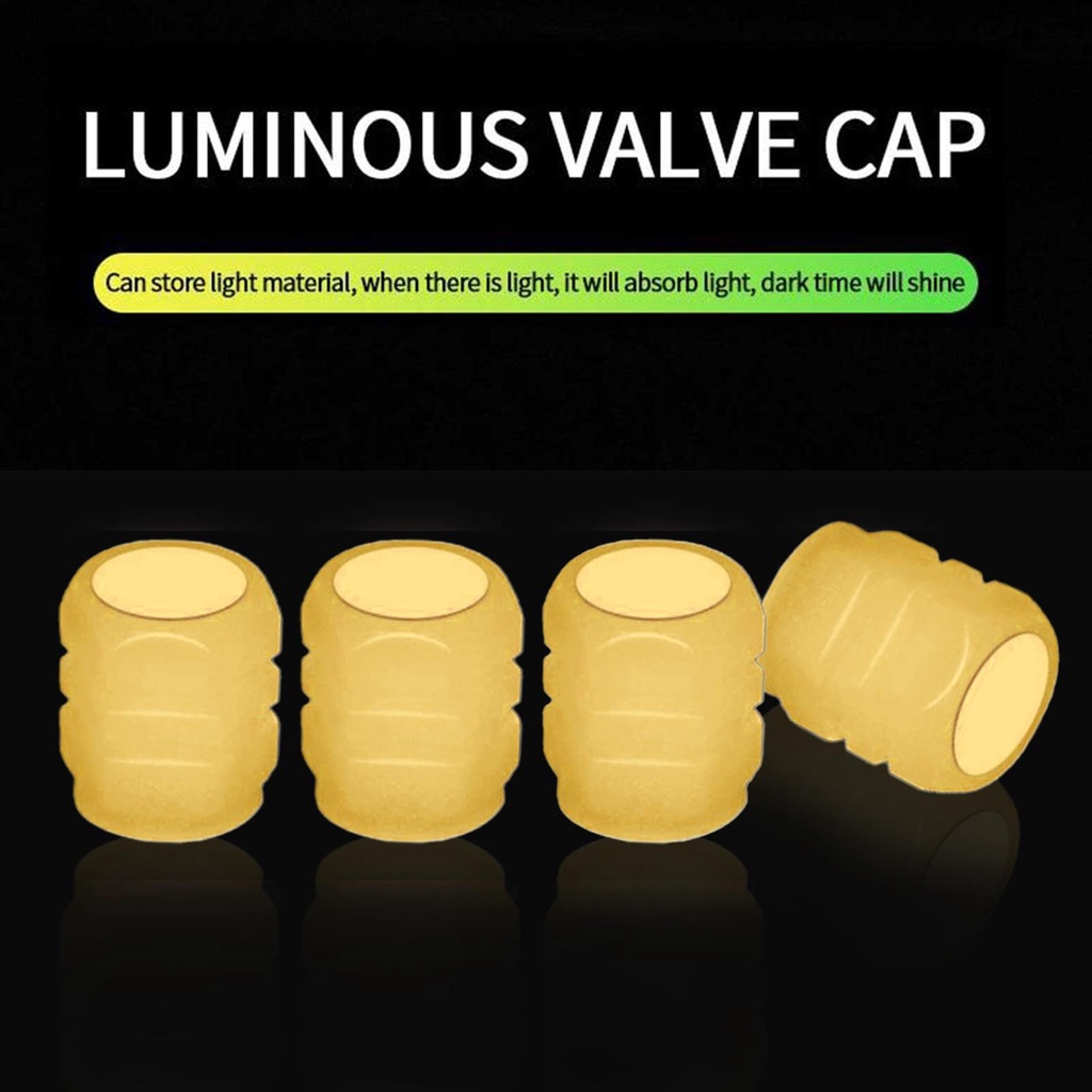 Nắp Van Bánh Xe Hơi/Xe Máy Điện Phát Sáng Bằng Silicone Chống Bụi Chống Gỉ