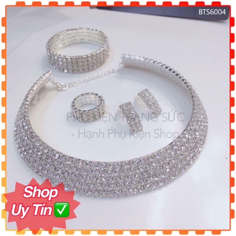 Bộ Trang sức kiềng cổ đính đá sáng
