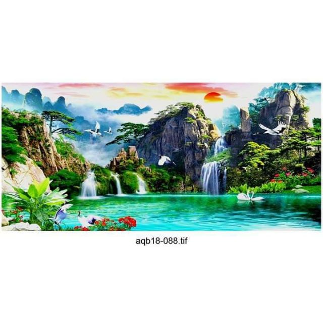Tranh bể cá 3D (kt 60x40;80x40;90x50; 100x50;100x60;120x50;120x60cm)