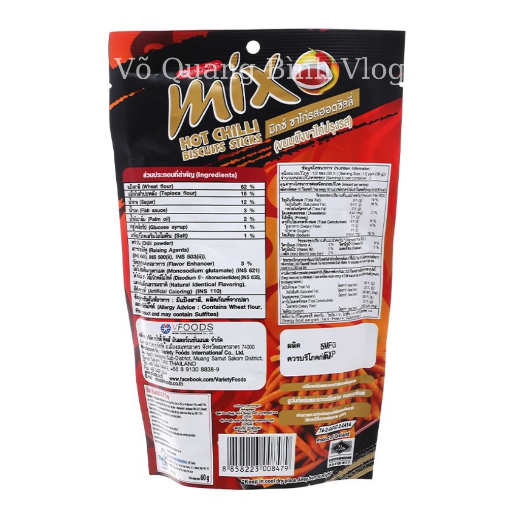 Bánh que Mix Thái Lan Đủ 4 Vị, Gói Lớn 60gam